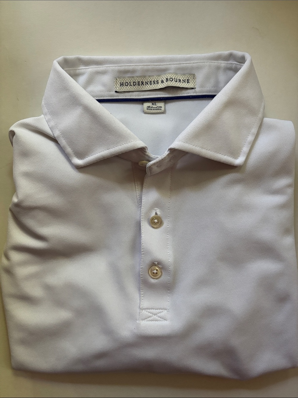 Holderness & Bourne Blank White Men's Polo Shirt No Logos Golf Shirt